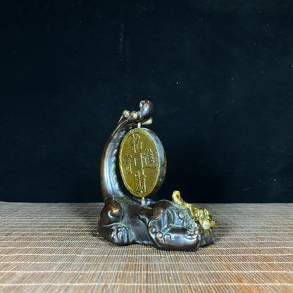 Pure Copper Gilded Pi Xiu Statue - Symbol of Wealth and Good Fortune