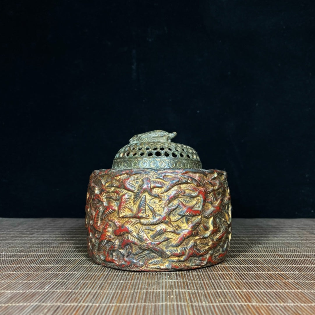 Antique Exquisite Carved Crane Incense Burner - Timeless Handcrafted Masterpiece for Elegant Decoration and Collection