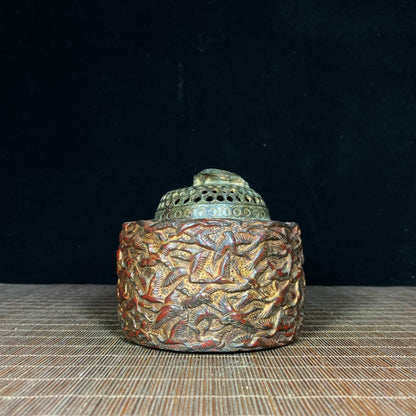 Antique Exquisite Carved Crane Incense Burner - Timeless Handcrafted Masterpiece for Elegant Decoration and Collection