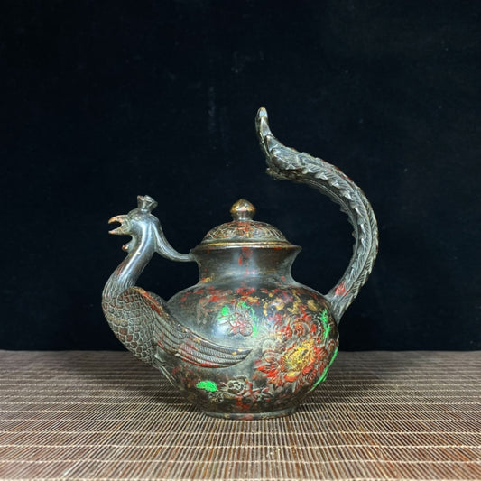 Ancient Hand-painted Phoenix Teapot - A Masterpiece of Craftsmanship and Cultural Heritage