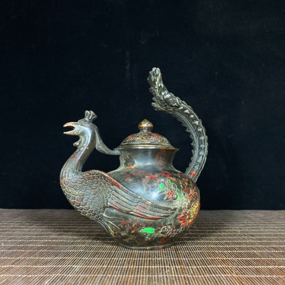 Ancient Hand-painted Phoenix Teapot - A Masterpiece of Craftsmanship and Cultural Heritage