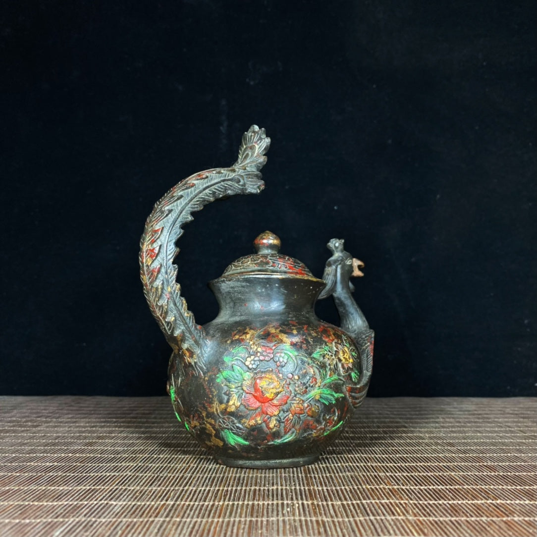 Ancient Hand-painted Phoenix Teapot - A Masterpiece of Craftsmanship and Cultural Heritage