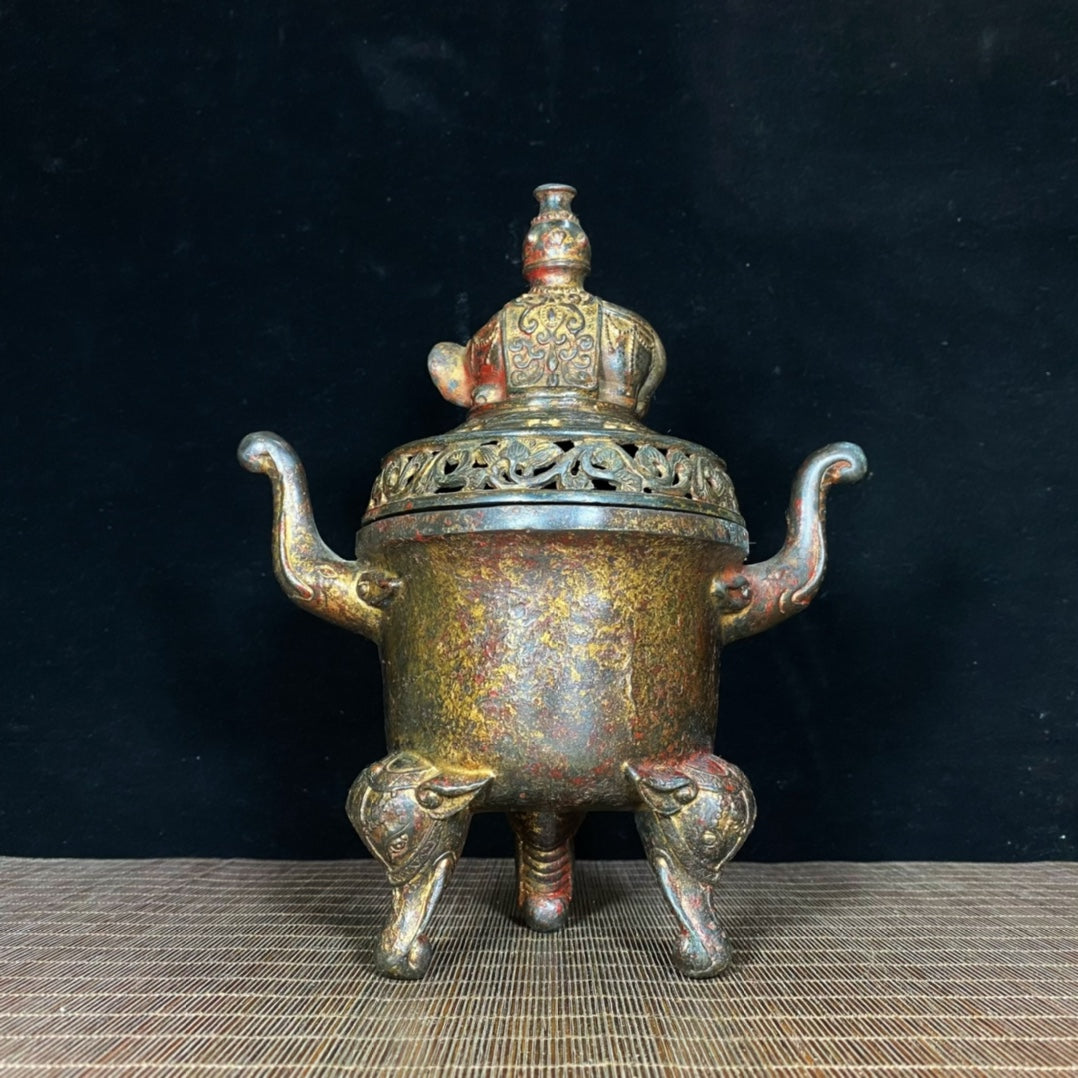 Antique Elephant Incense Burner - Handcrafted, Historic, Exquisite Craftsmanship