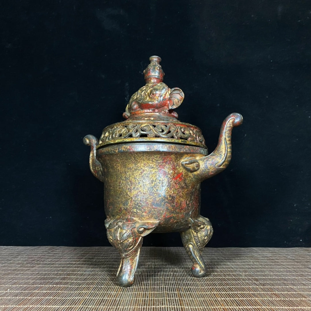 Antique Elephant Incense Burner - Handcrafted, Historic, Exquisite Craftsmanship