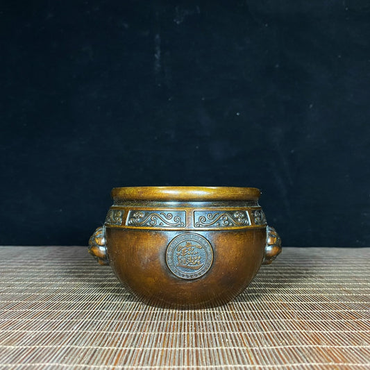 Ancient & Precious Antique Pure Copper Beast-Ear Jar - Wealth Attracting | High-End Decor & Collectible