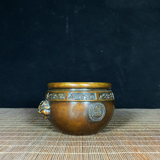 Ancient & Precious Antique Pure Copper Beast-Ear Jar - Wealth Attracting | High-End Decor & Collectible