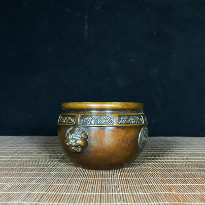 Ancient & Precious Antique Pure Copper Beast-Ear Jar - Wealth Attracting | High-End Decor & Collectible