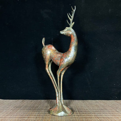 Exquisite Antique Deer Statue – Handcrafted Masterpiece with Rich History