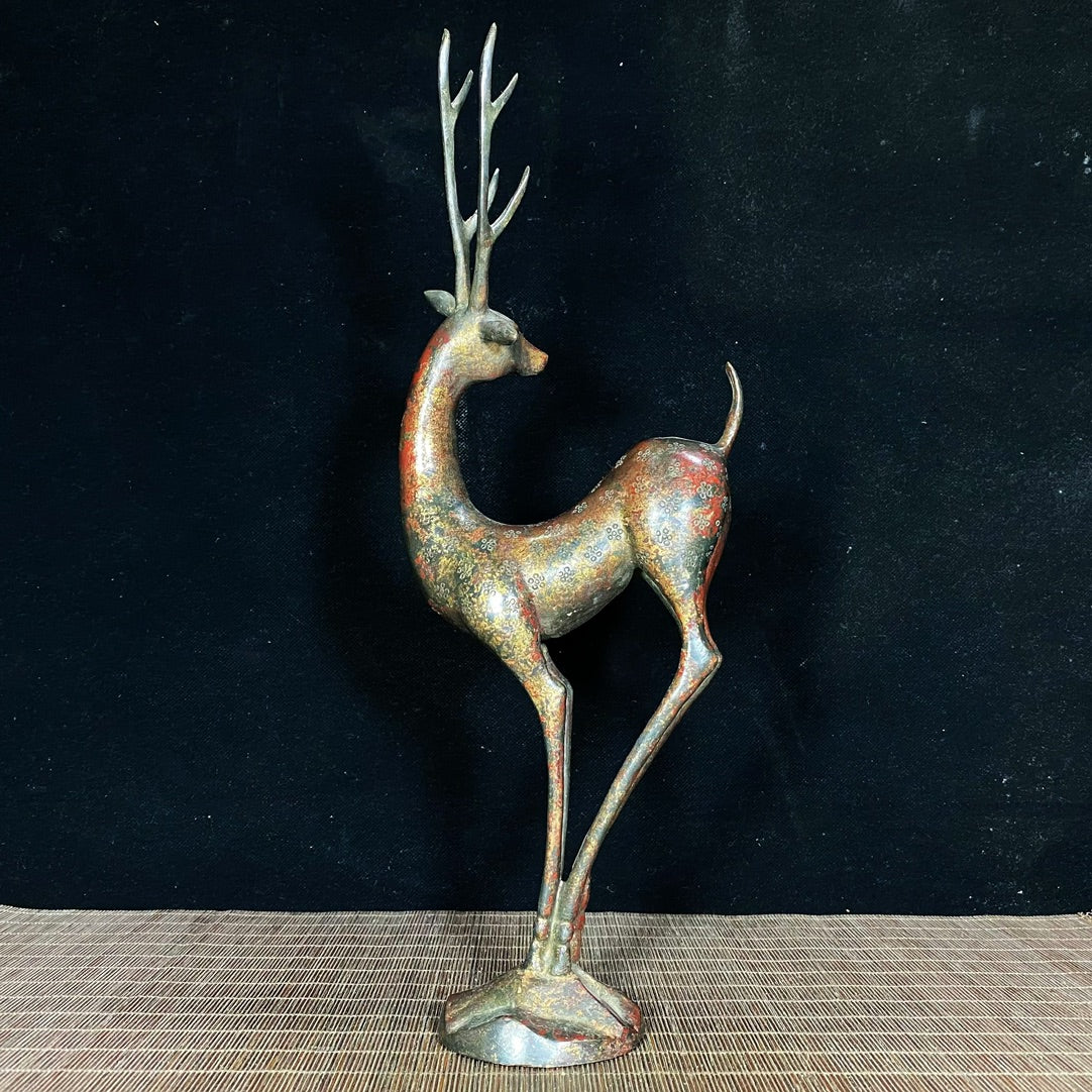 Exquisite Antique Deer Statue – Handcrafted Masterpiece with Rich History