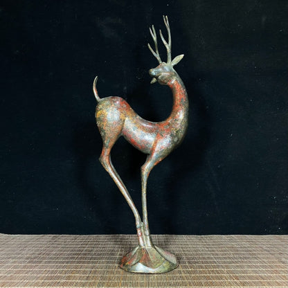 Exquisite Antique Deer Statue – Handcrafted Masterpiece with Rich History