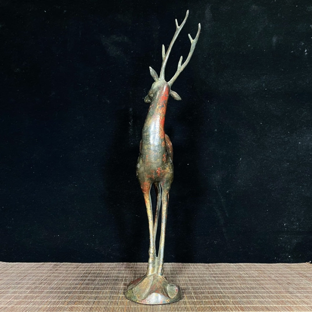 Exquisite Antique Deer Statue – Handcrafted Masterpiece with Rich History