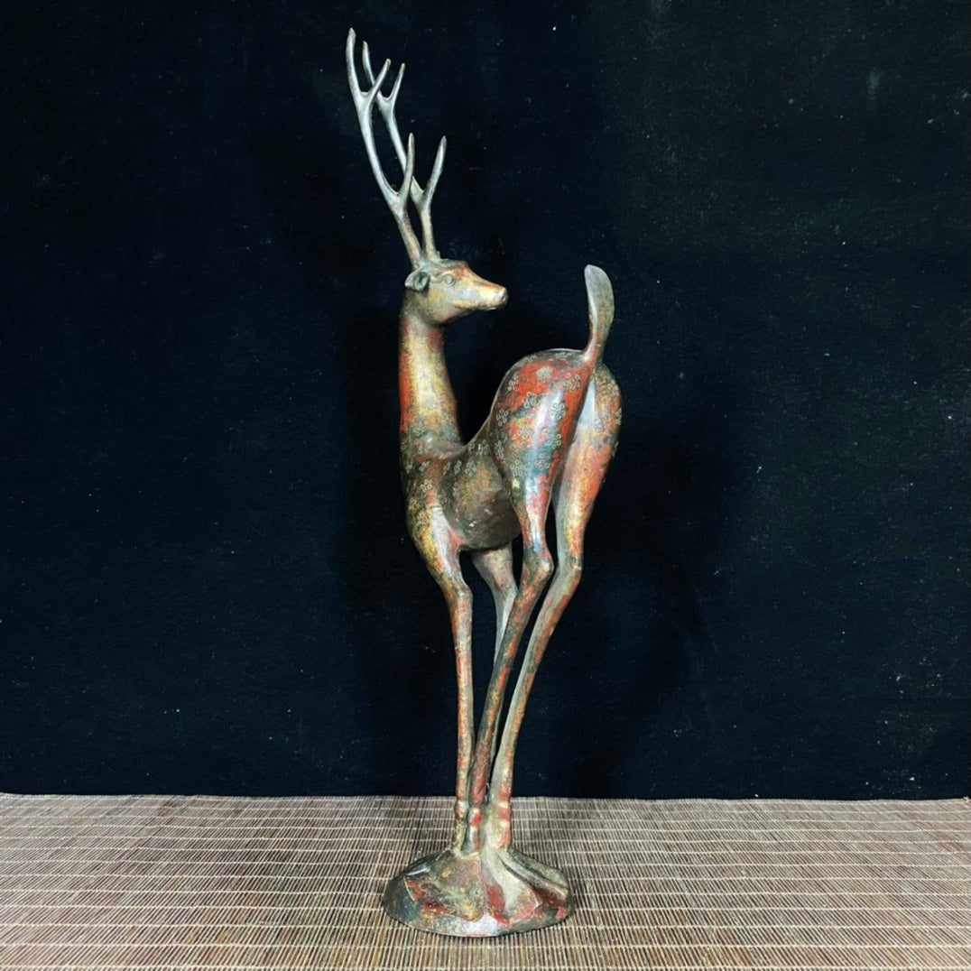 Exquisite Antique Deer Statue – Handcrafted Masterpiece with Rich History