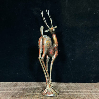 Exquisite Antique Deer Statue – Handcrafted Masterpiece with Rich History