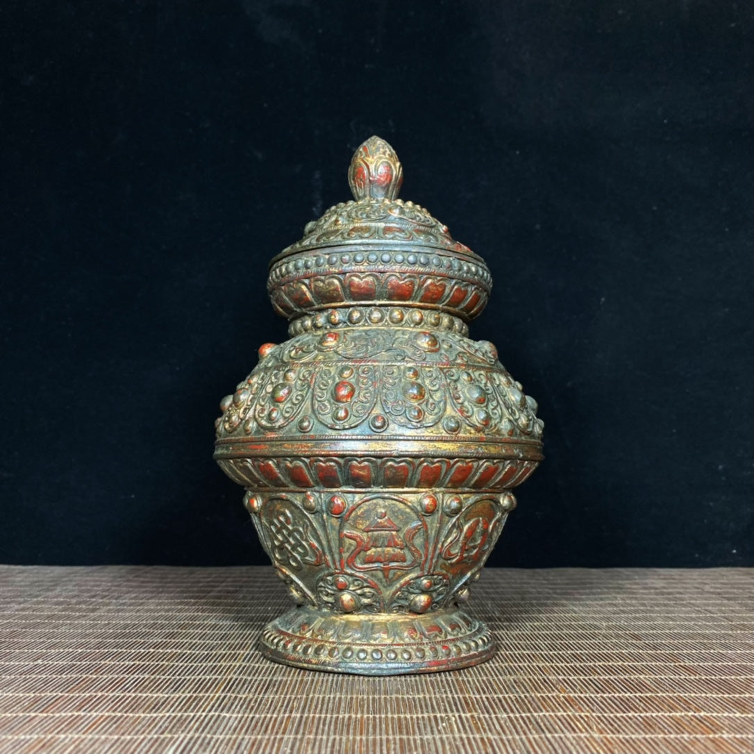 Ancient and Precious Antique Auspicious Eight Treasures Jar