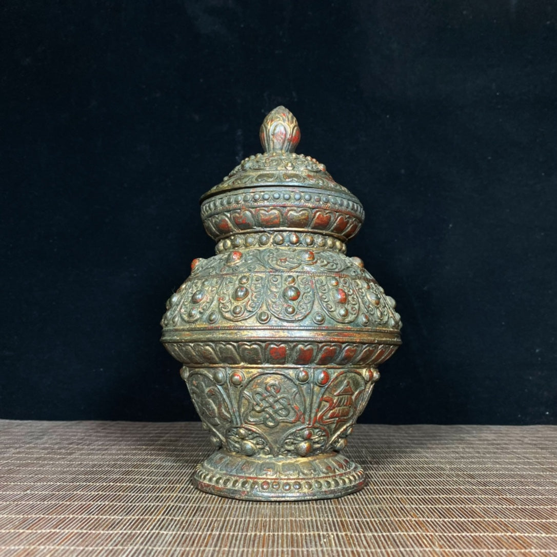 Ancient and Precious Antique Auspicious Eight Treasures Jar