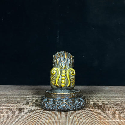 Handcrafted Pure Copper Gilded Pixiu Statue - Symbol of Wealth and Good Luck