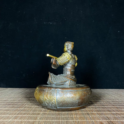 Exquisite Handcrafted Bronze Gilded Monkey King Sun Wukong Statue