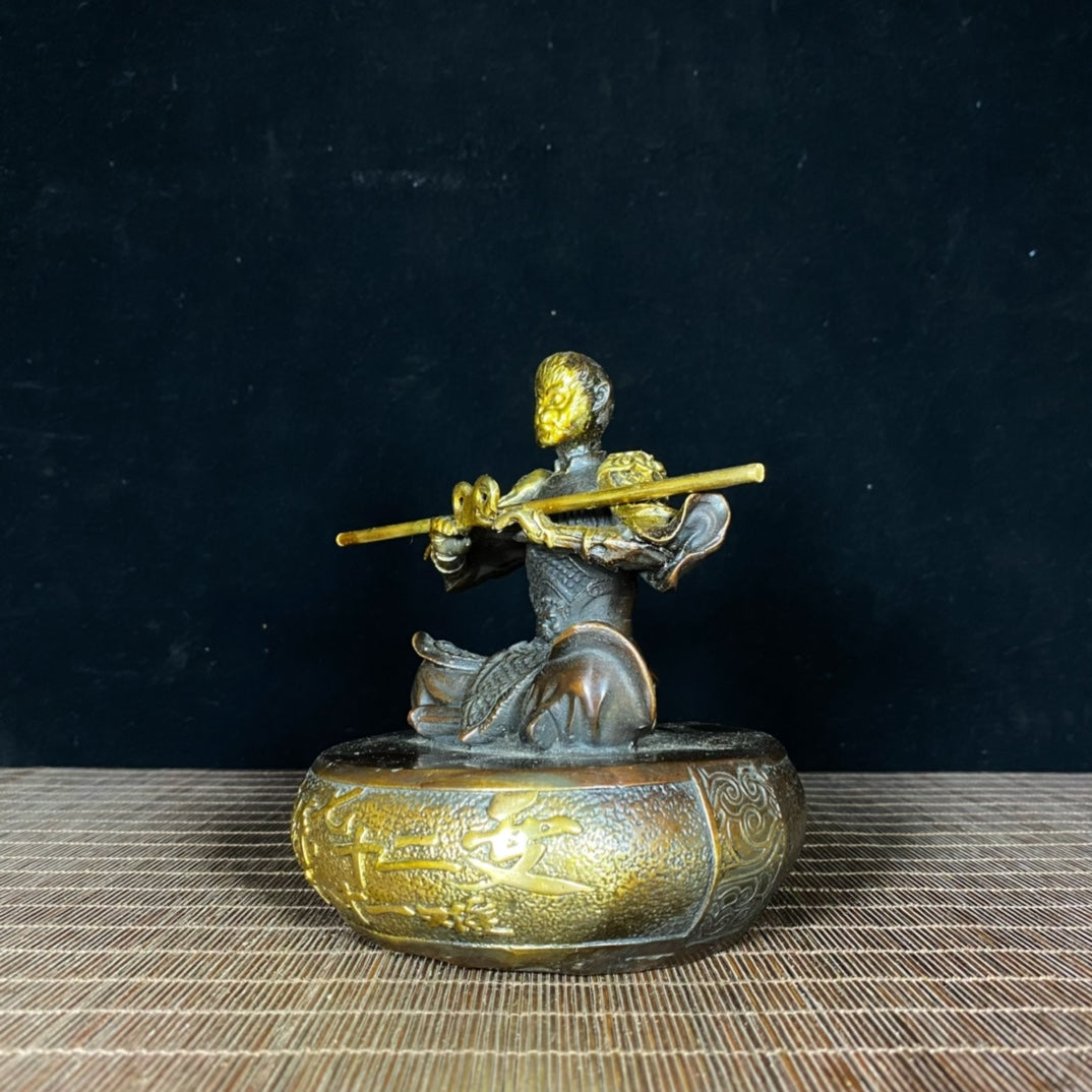 Exquisite Handcrafted Bronze Gilded Monkey King Sun Wukong Statue