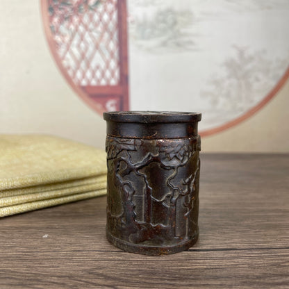 Exquisite Hand-Carved Small Jar - Perfect Gift for Antique Collectors & Home Decor