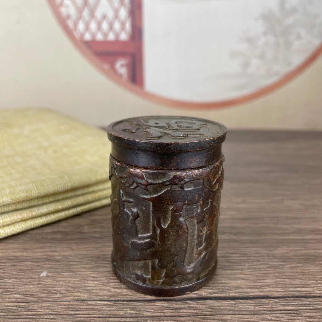 Exquisite Hand-Carved Small Jar - Perfect Gift for Antique Collectors & Home Decor