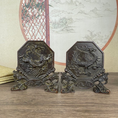 Exquisite Four Guardians Bagua Ornaments Set - Handcrafted Antique Decor