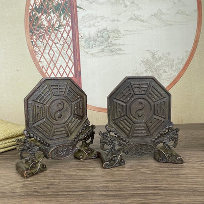 Exquisite Four Guardians Bagua Ornaments Set - Handcrafted Antique Decor