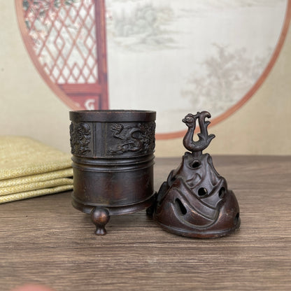 Exquisite Carved Incense Burner - Handcrafted Unique Art Piece, Perfect Gift