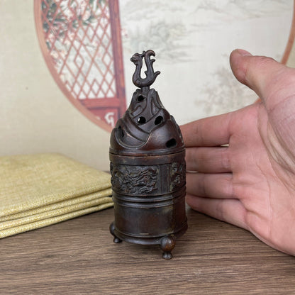 Exquisite Carved Incense Burner - Handcrafted Unique Art Piece, Perfect Gift