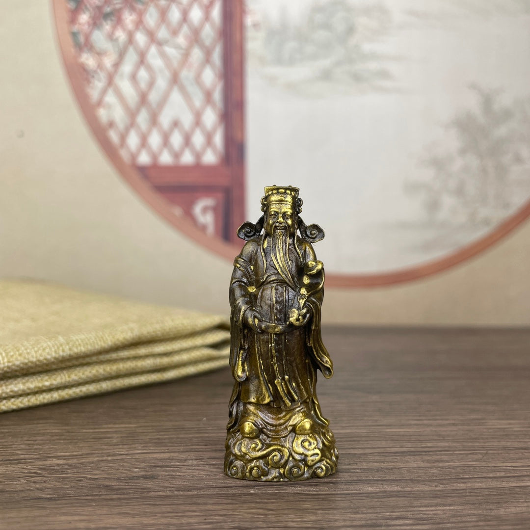 Exquisite Solid Bronze Fu Lu Shou Trio Statues - Handcrafted Masterpieces