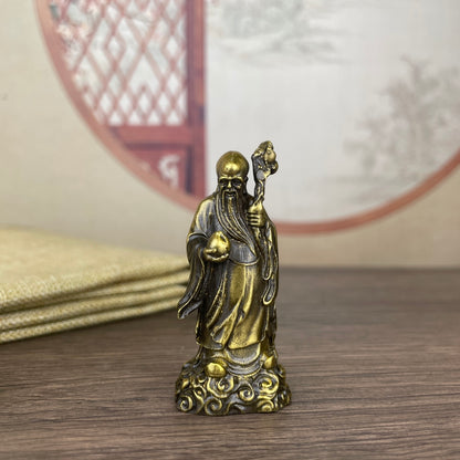 Exquisite Solid Bronze Fu Lu Shou Trio Statues - Handcrafted Masterpieces