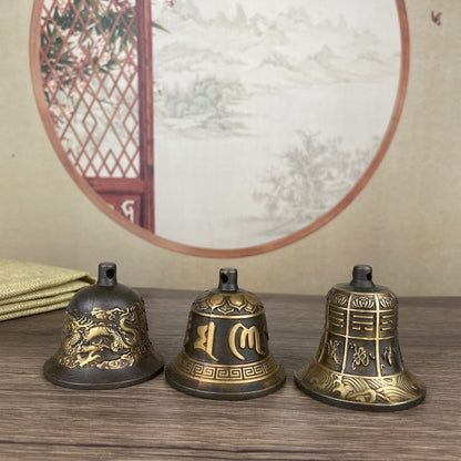 Exquisitely Carved Copper Bells - Set of Three