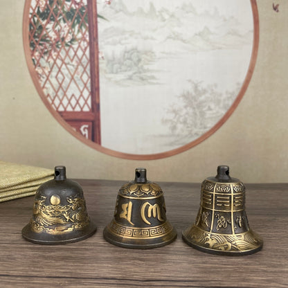 Exquisitely Carved Copper Bells - Set of Three