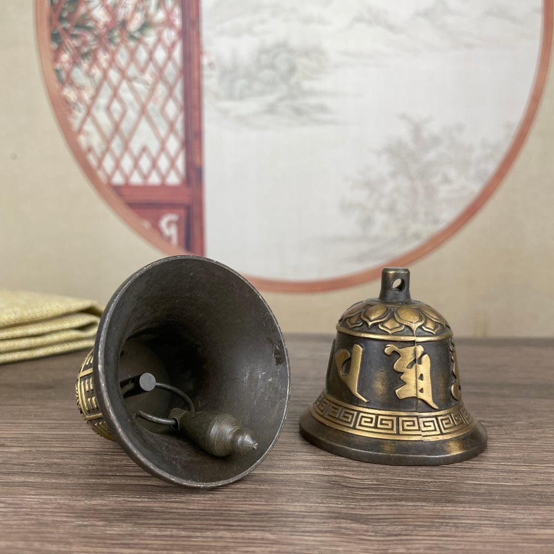 Exquisitely Carved Copper Bells - Set of Three