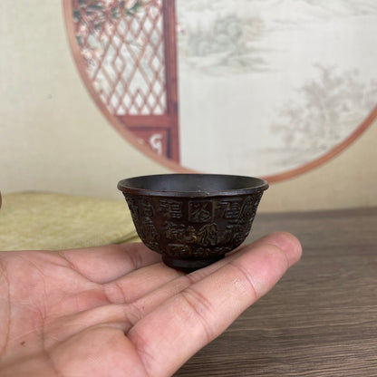 Handcrafted Exquisite Carved Cup – Unique Gift for Antique Collectors and Home Decor