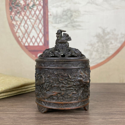 Exquisite Hand-Carved Incense Burner - Unique Gift for Antique Collectors