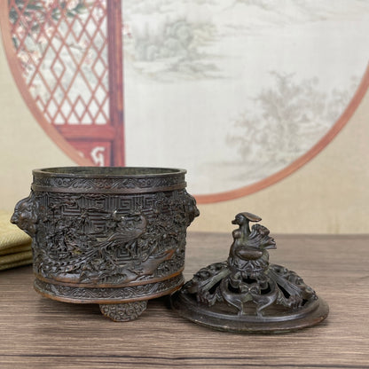 Exquisite Hand-Carved Incense Burner - Unique Gift for Antique Collectors