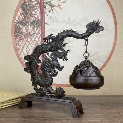 Handcrafted Dragon Sculpture Hanging Furnace - Unique Desktop Decor