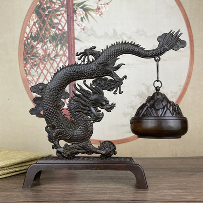 Handcrafted Dragon Sculpture Hanging Furnace - Unique Desktop Decor