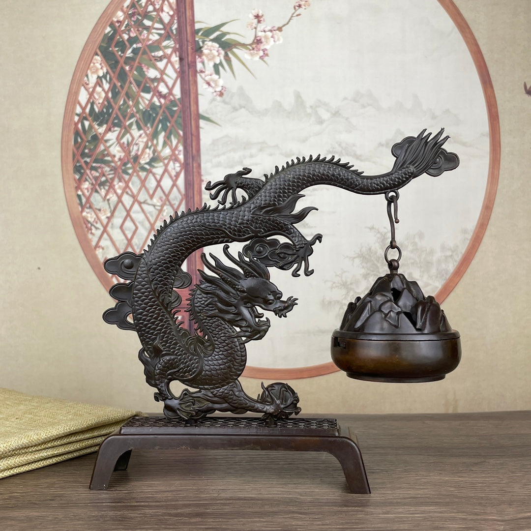 Handcrafted Dragon Sculpture Hanging Furnace - Unique Desktop Decor