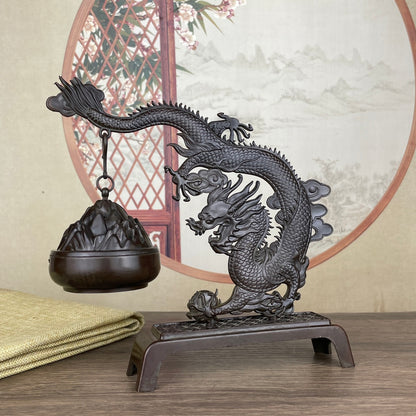 Handcrafted Dragon Sculpture Hanging Furnace - Unique Desktop Decor