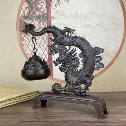 Handcrafted Dragon Sculpture Hanging Furnace - Unique Desktop Decor