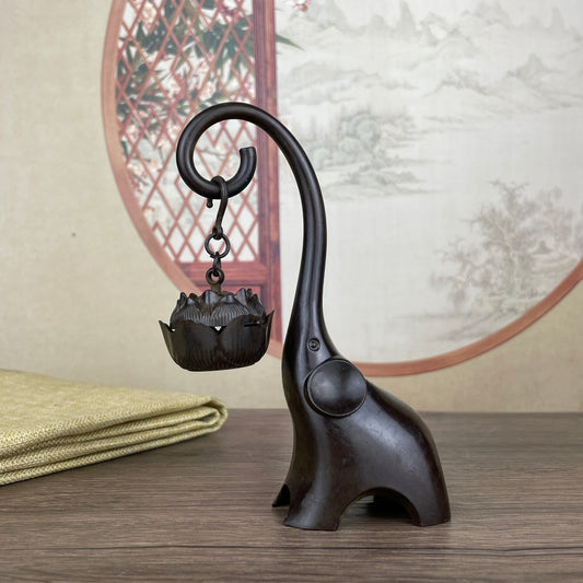 Exquisite Elephant Sculpture Incense Burner - Handcrafted Desktop Decor