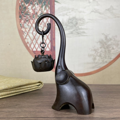 Exquisite Elephant Sculpture Incense Burner - Handcrafted Desktop Decor