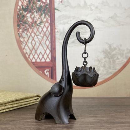 Exquisite Elephant Sculpture Incense Burner - Handcrafted Desktop Decor