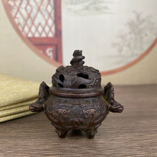 Exquisite Hand-Carved Three-Legged Incense Burner