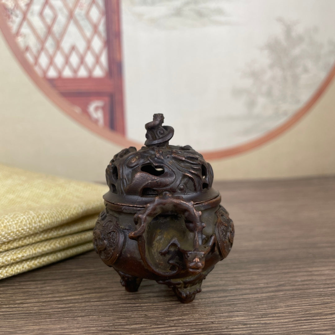 Exquisite Hand-Carved Three-Legged Incense Burner