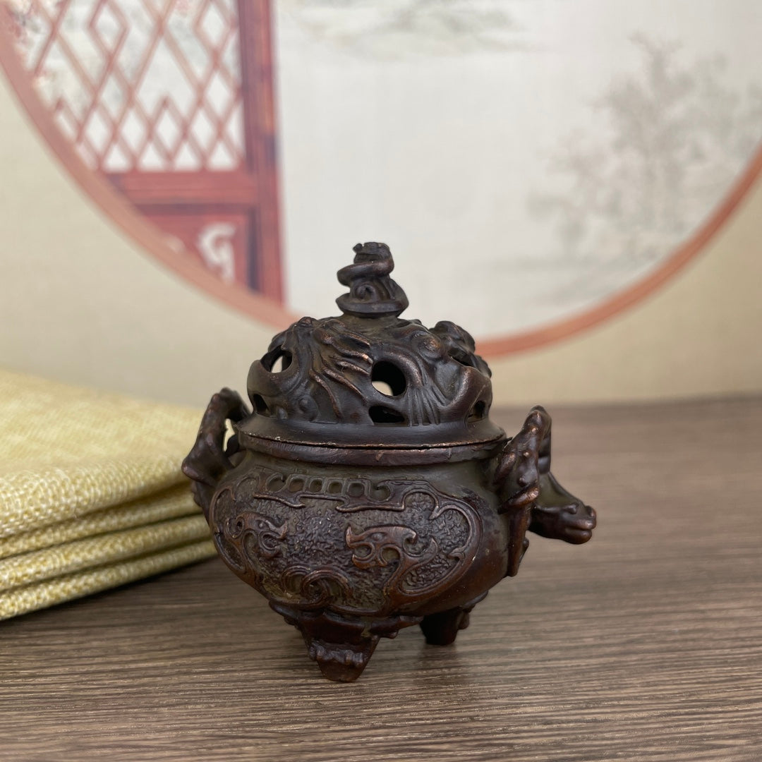 Exquisite Hand-Carved Three-Legged Incense Burner