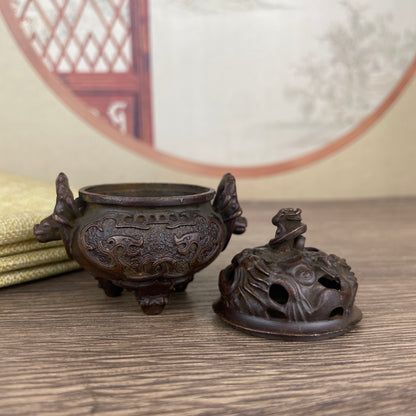 Exquisite Hand-Carved Three-Legged Incense Burner