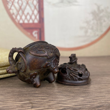 Exquisite Hand-Carved Three-Legged Incense Burner