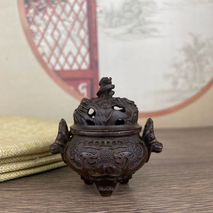 Exquisite Hand-Carved Three-Legged Incense Burner